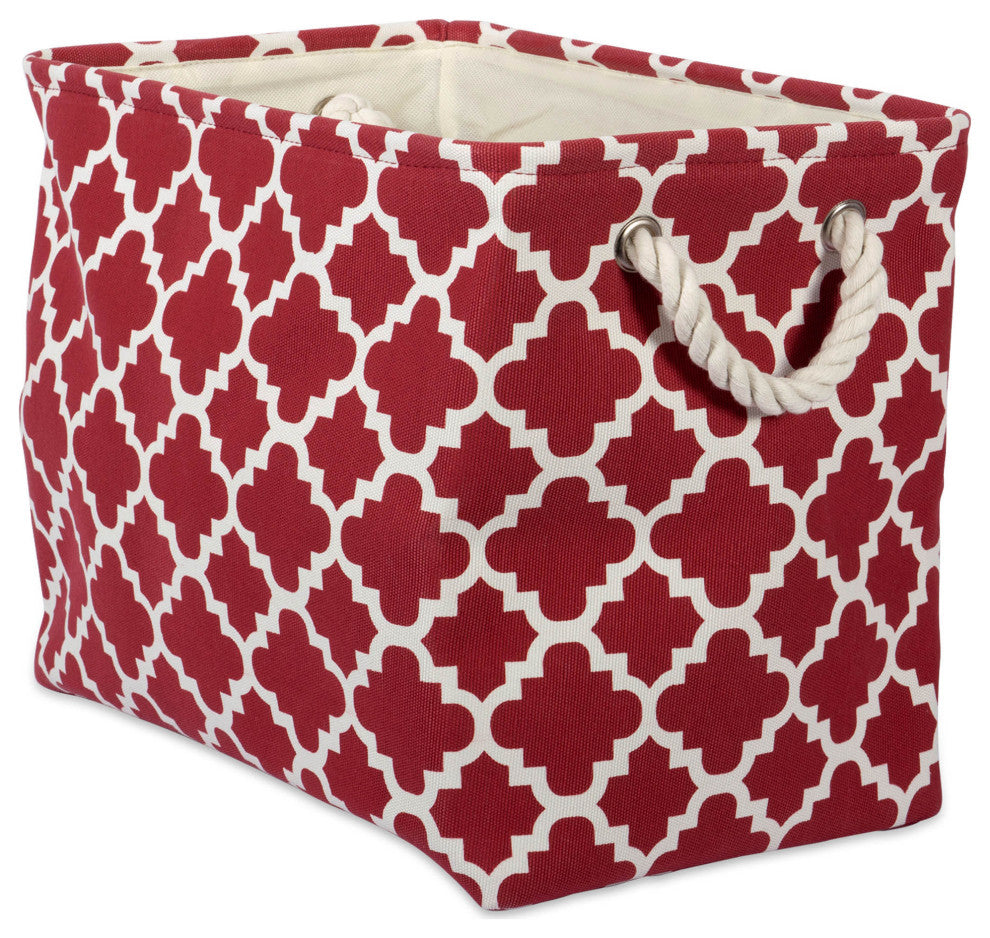 Polyester Bin Lattice Rust Rectangle Medium 16"x10"x12"