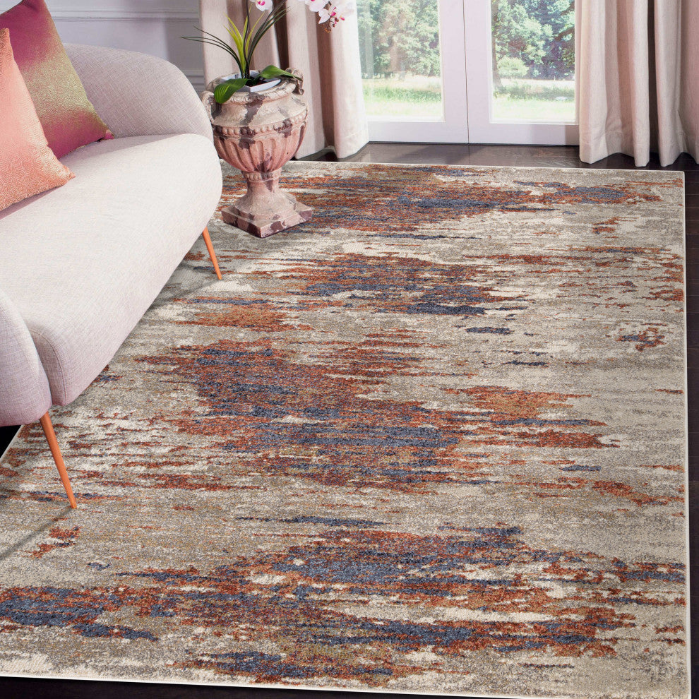 Jordan Delia Area Rug, Beige, 7'10" x 10'2", Abstract
