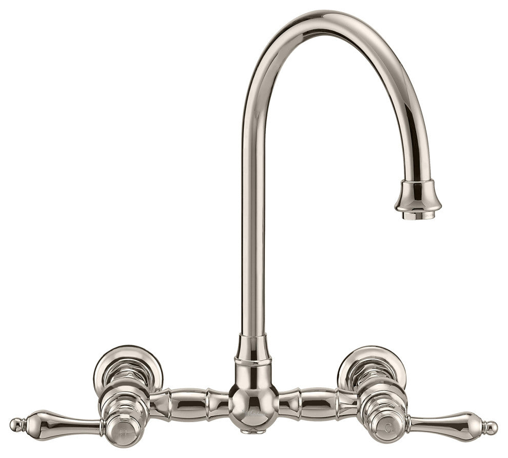 Vintage III Plus Wall Mount Faucet With a Long Gooseneck Swivel Spout, Lever Ha