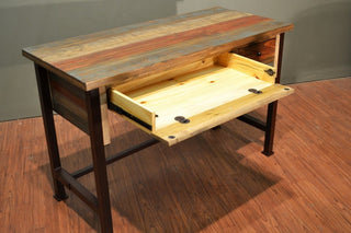 Bayshore Rustic Style 3-Drawer Writing Desk, Library Table