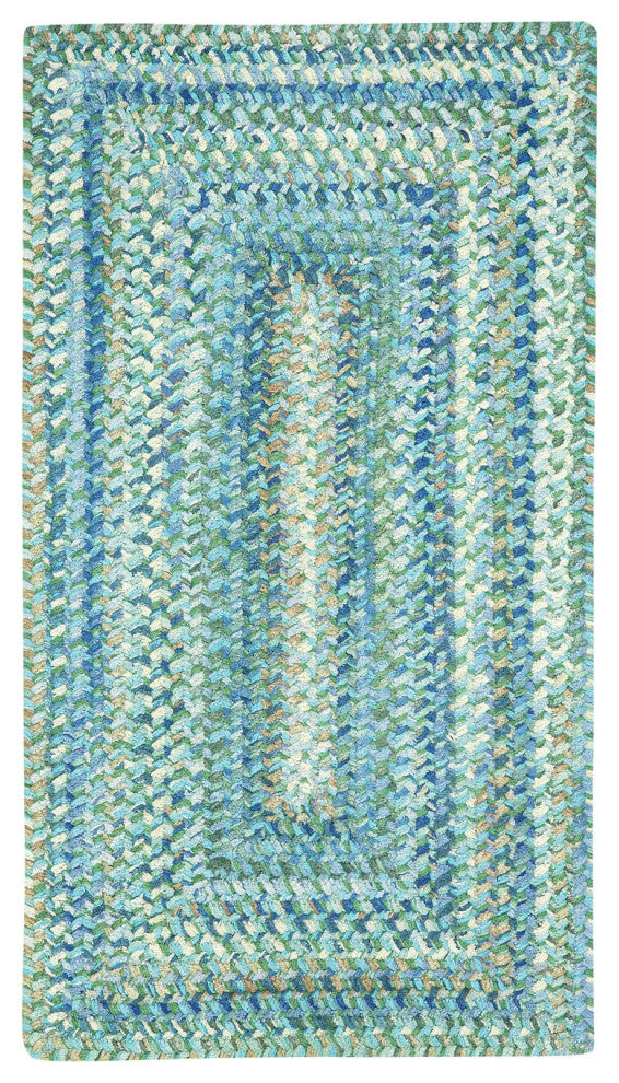 Capel Ocracoke Light Blue 0425_425 Braided Rugs - 27" X 9' Runner Cross Sewn Rec