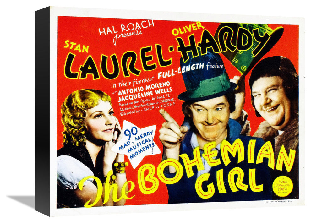 "Laurel & Hardy - Bohemian Girl, 1936" Canvas Giclee, 16"x13"