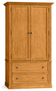 Traditional Extra Wide Oak Wooden Wardrobe, Lite Oak