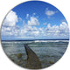 Rocky Coast Along Pacific Ocean, Seashore Round Wall Art, 11"
