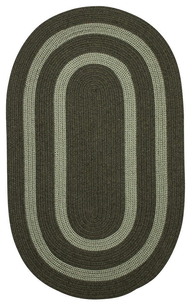 Colonial Mills Graywood GW63 Moss Green Bordered Area Rug, Round 4'x4'