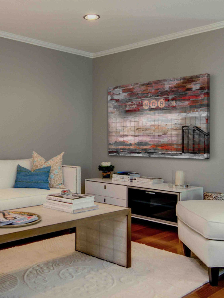 "Downtown and Brooklyn" Print on Canvas, 18"x12"