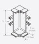 Handle-Free Cabinet Hardware 6K399-C Inner Corner Component, Dark Bronze