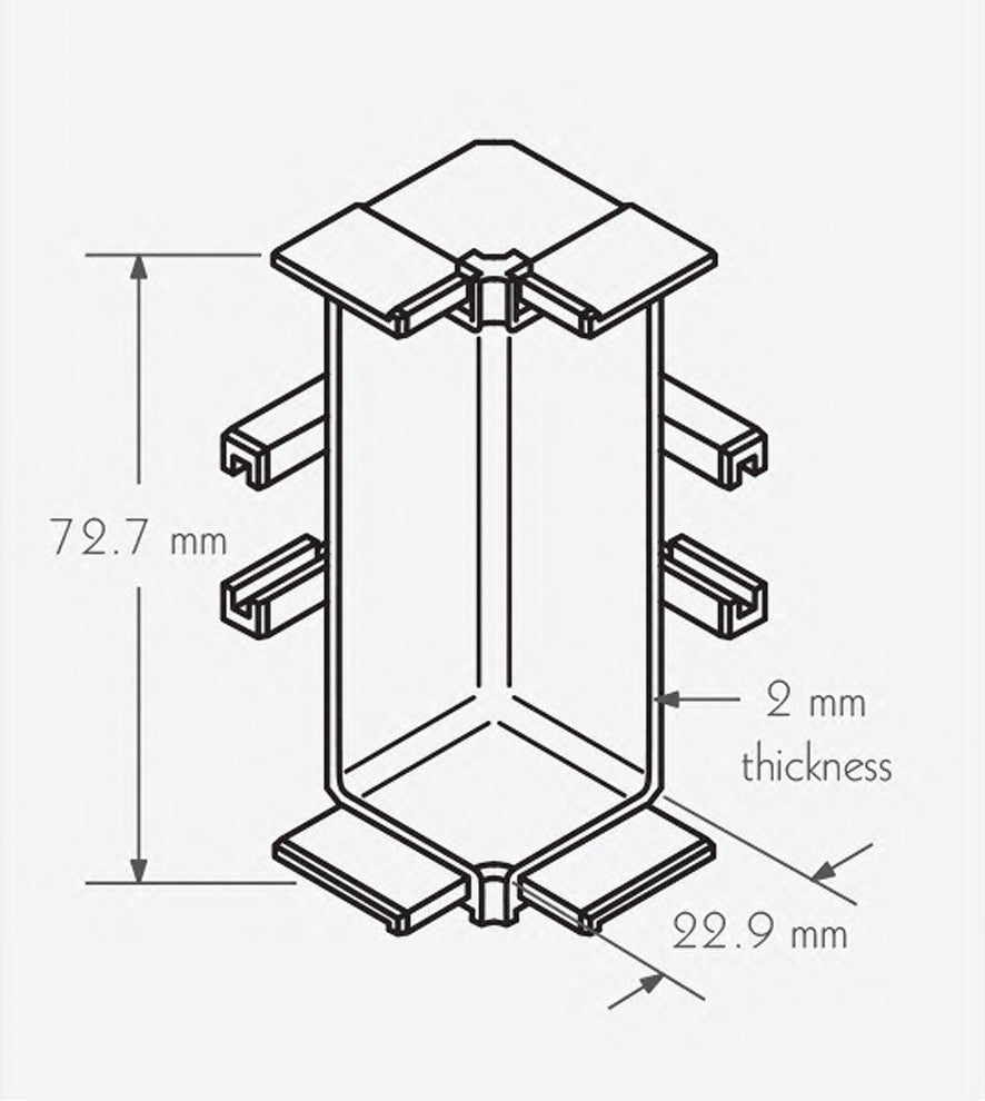 Handle-Free Cabinet Hardware 6K399-C Inner Corner Component, Dark Bronze