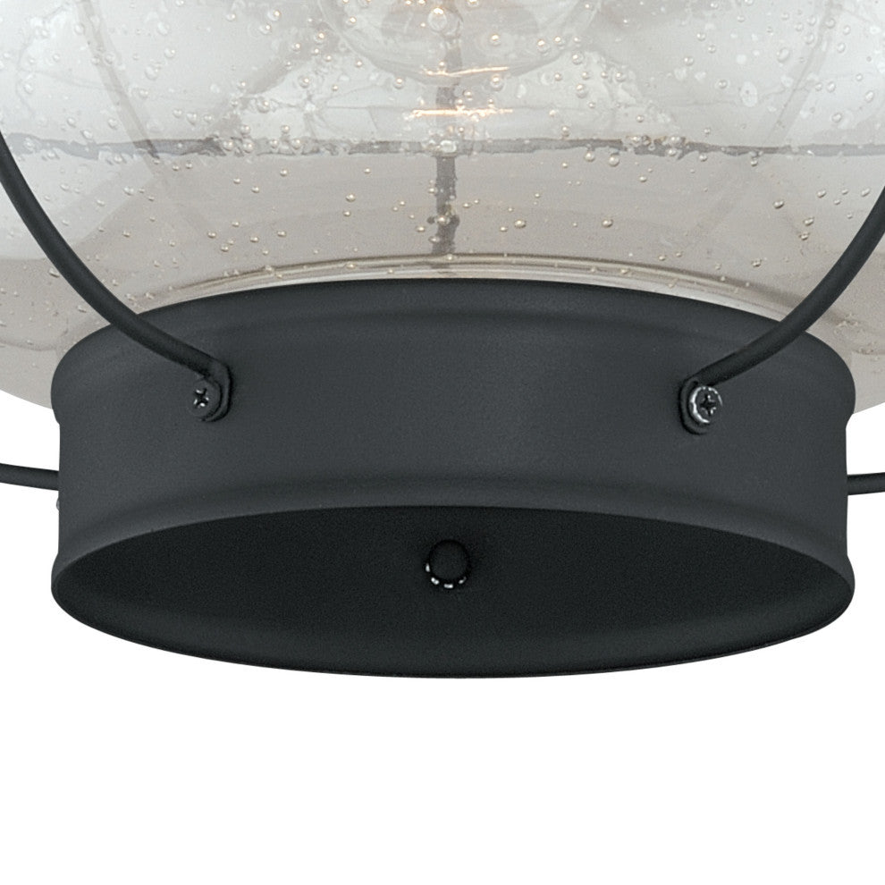 Chatham 13" Outdoor Semi-Flush Mount, Textured Black