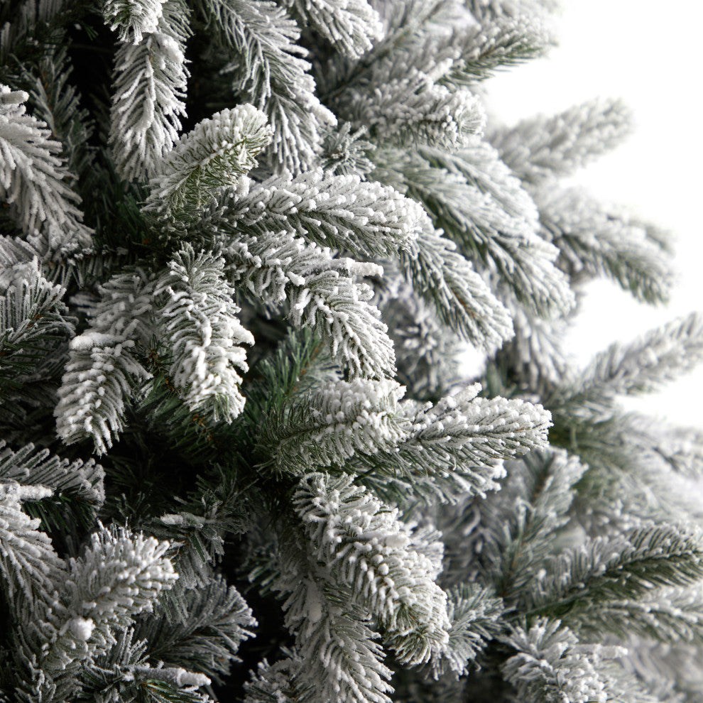 9' Flocked South Carolina Spruce Artificial Christmas Tree With 850 Clear Lights