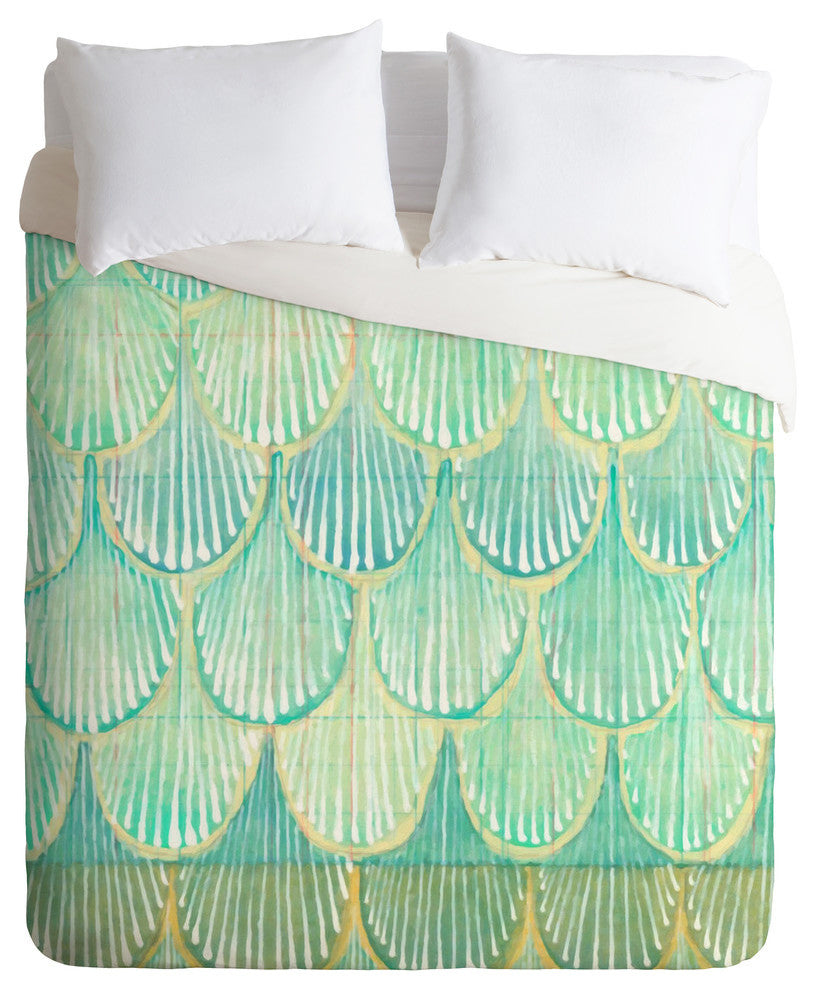Deny Designs Cori Dantini Turquoise Scallops Duvet Cover - Lightweight