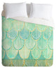 Deny Designs Cori Dantini Turquoise Scallops Duvet Cover - Lightweight