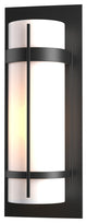 Banded Large Outdoor Sconce, Coastal Black Finish, Opal Glass