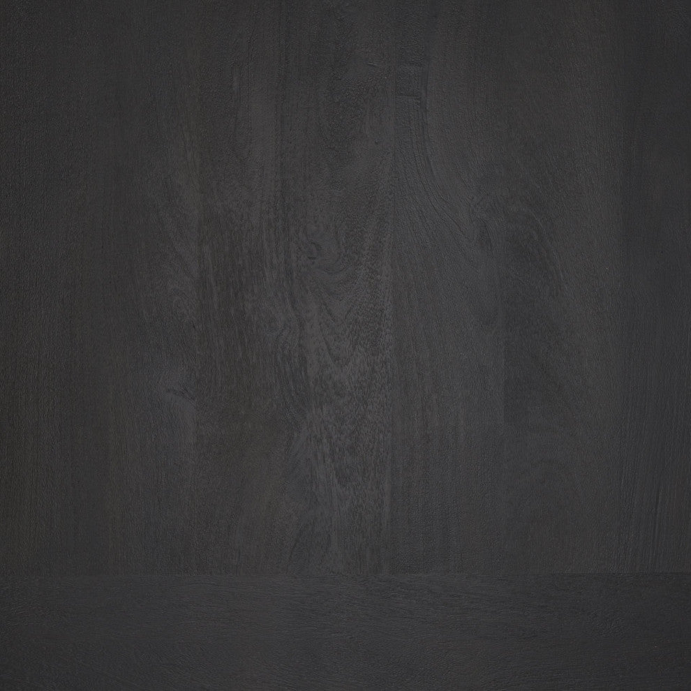 Rialto Rectangular Two-Tone Black and Brown Solid Wood Dining Table