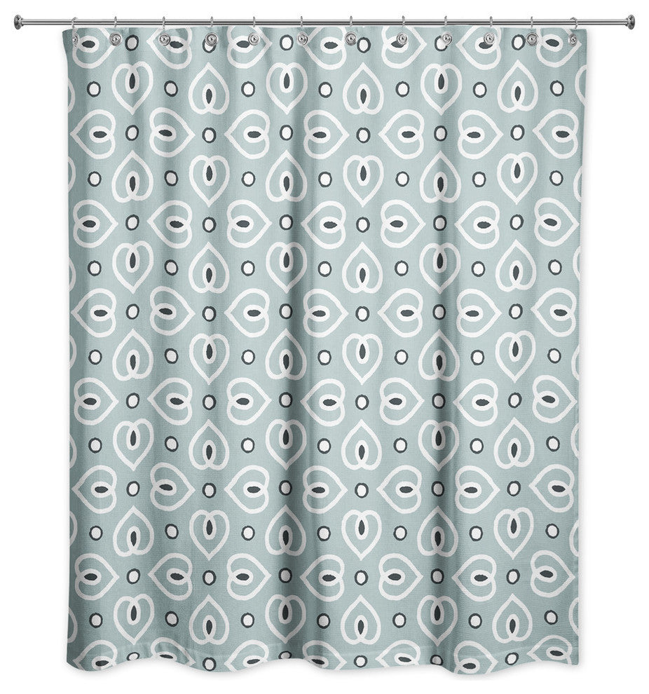 Heart Pattern in Blue Shower Curtain