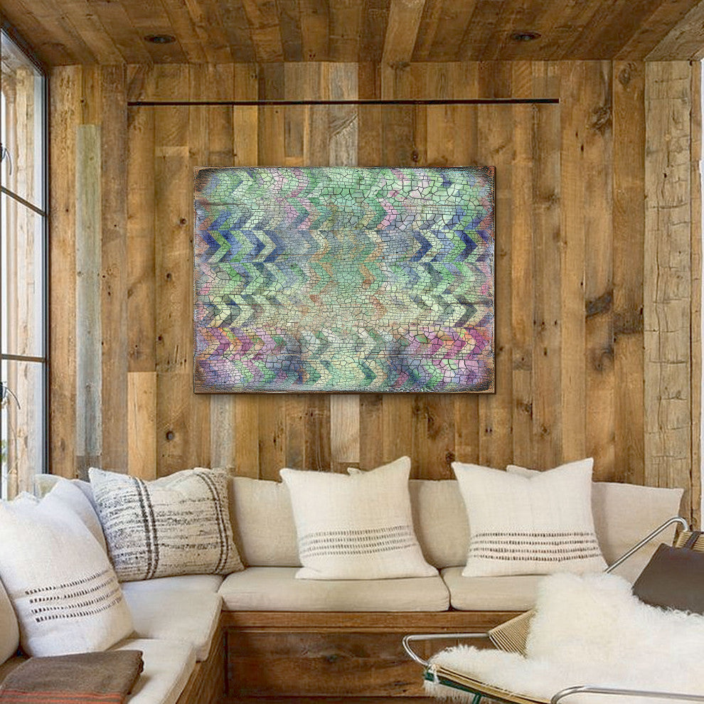 Decorative Pattern Wooden Block, 7"x5.5"