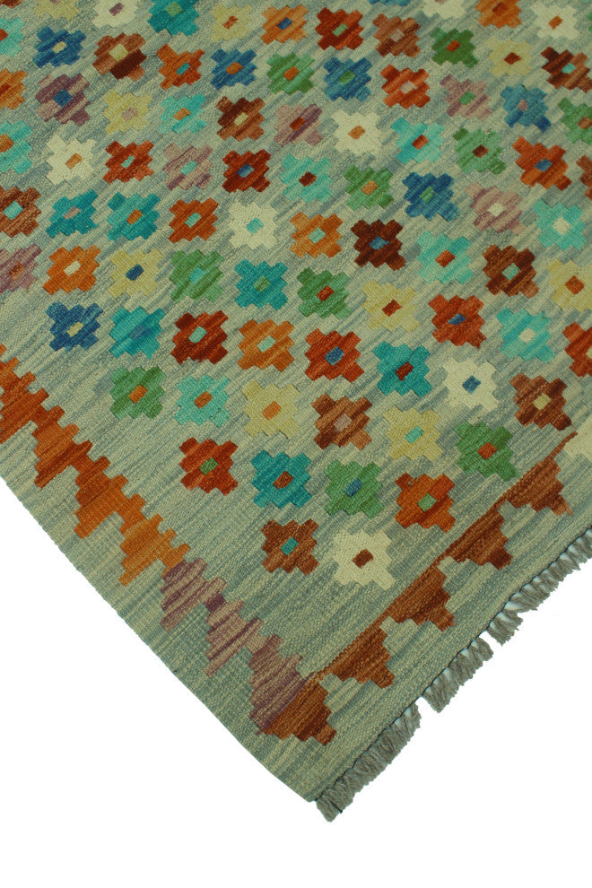 Sangat Kilim Kute Gray/Rust Rug, 3'5x4'10