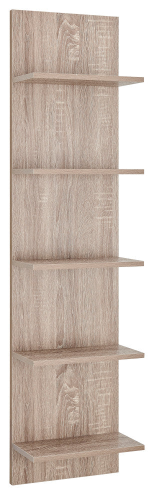 Danya B. Tiered Wide Column Wall Shelf, Weathered Oak