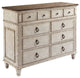 American Drew Southbury 8 Drawer Bureau, Fossil and Parchment 513-131