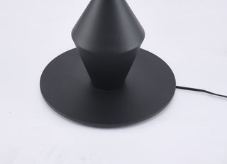 1-Light Black Iron Floor Lamp With A White Acrylic Shade