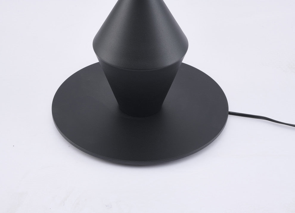 1-Light Black Iron Floor Lamp With A White Acrylic Shade
