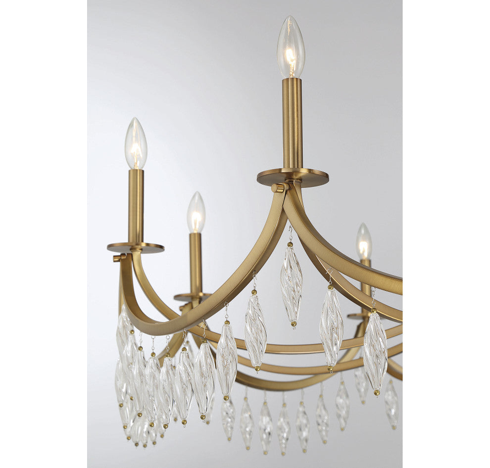 Kameron 10-Light Chandelier, Warm Brass