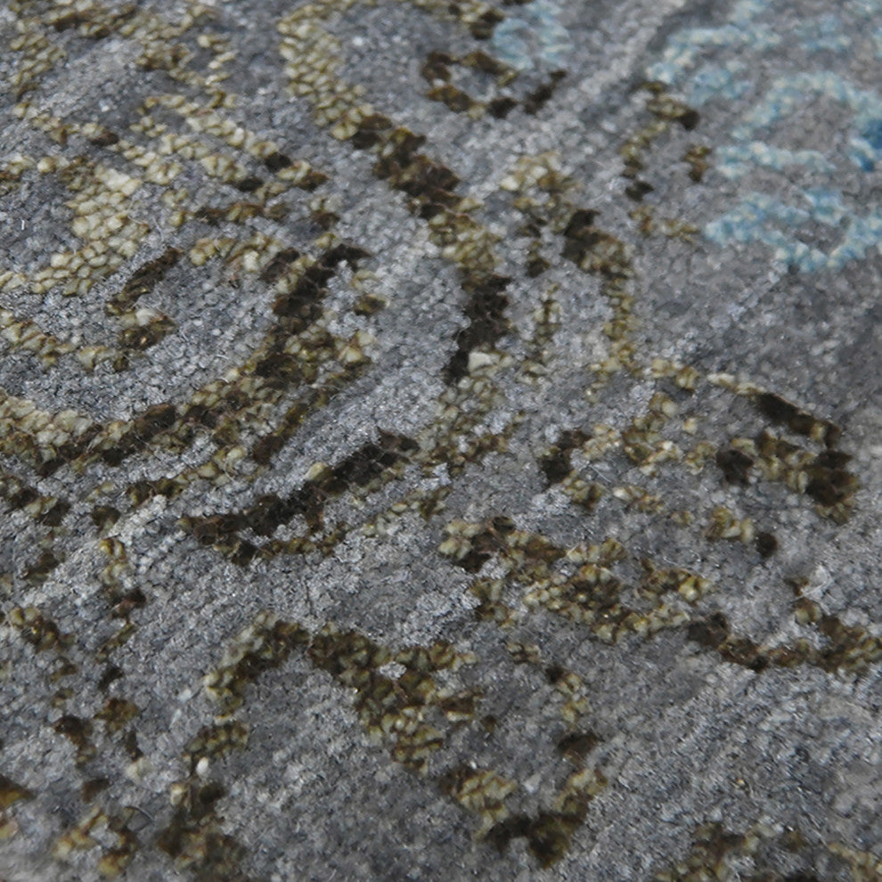 Pearl Area Rug, Silver Sand and Blue, 2' x 3', Persian