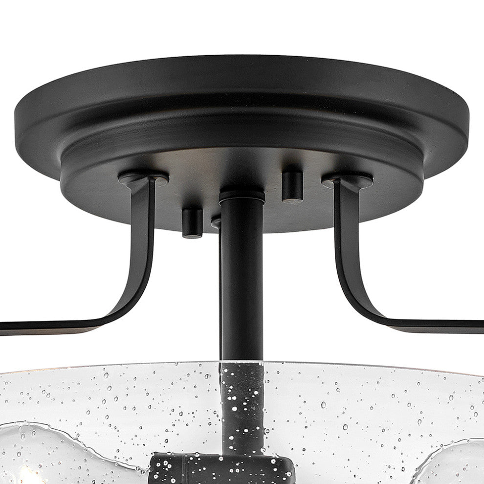 Hinkley Harper 14.5" Semi-Flush Ceiling Light, Black