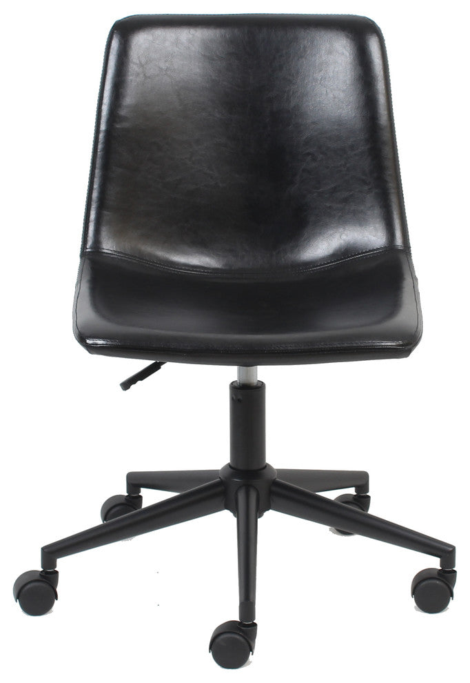 Yafa Mid-Back Faux Leather Task Chair, Black