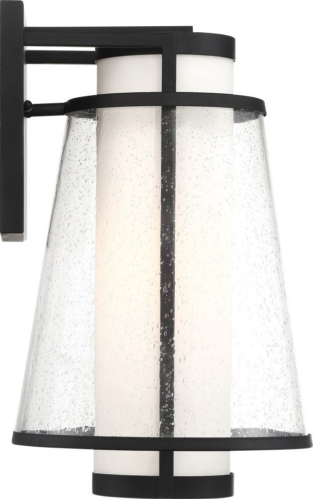 Nuvo Anau 1-Light Incandescent Matte Black Glass Wall Mount