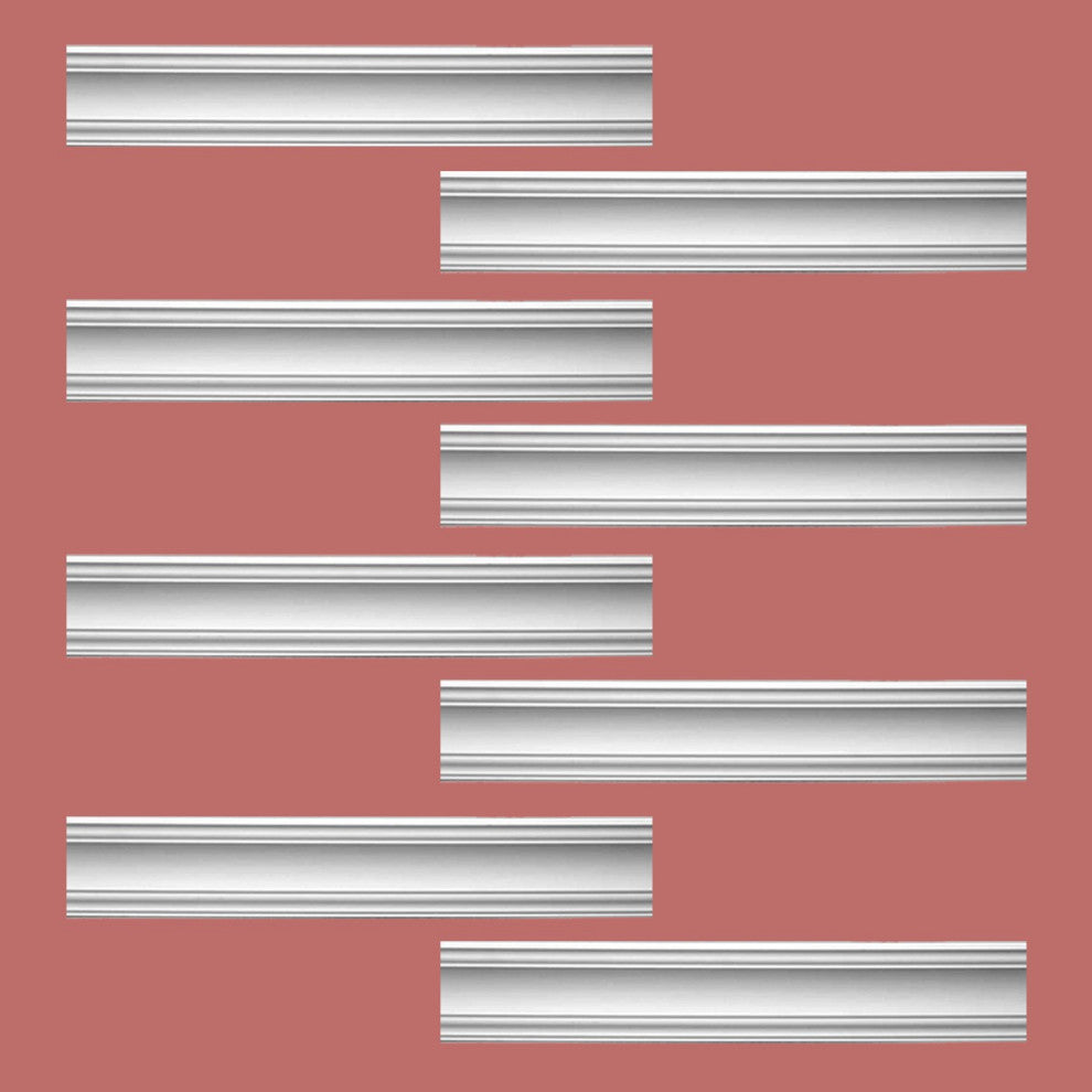 Cornice White Urethane Parisian Design 8 Pieces Totaling 760" Length