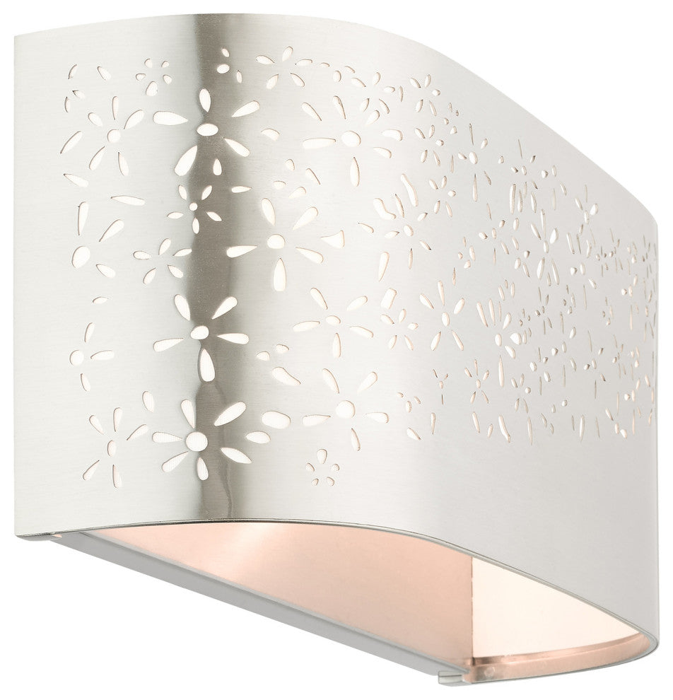 Brushed Nickel Stylish, Transitional, Intricate, Urban Vanity Sconce