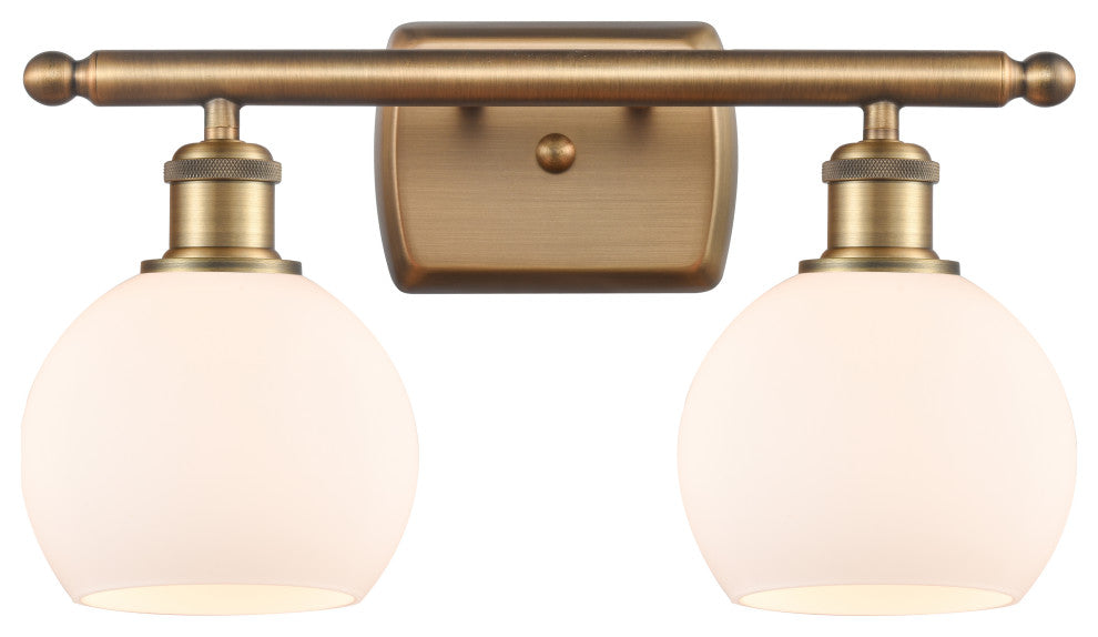 Innovations 516-2W-BB-G121-6-LED 2 Light Bath Vanity Light, Brushed Brass