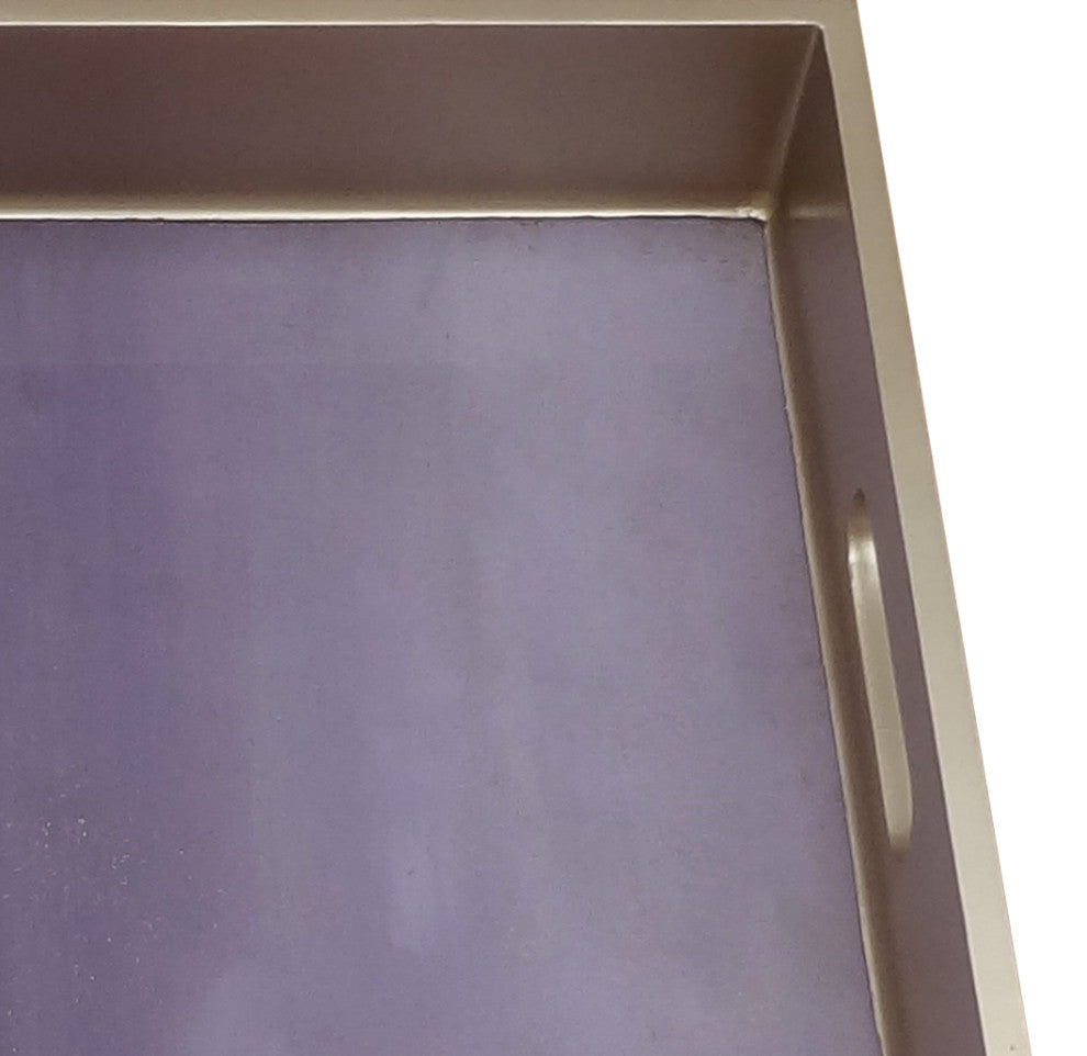Ombre Reverse Painted Mirror Tray, Purple