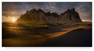 Wojciech Kruczynski 'Stokksnes Sunset' Canvas Art, 32"x16"