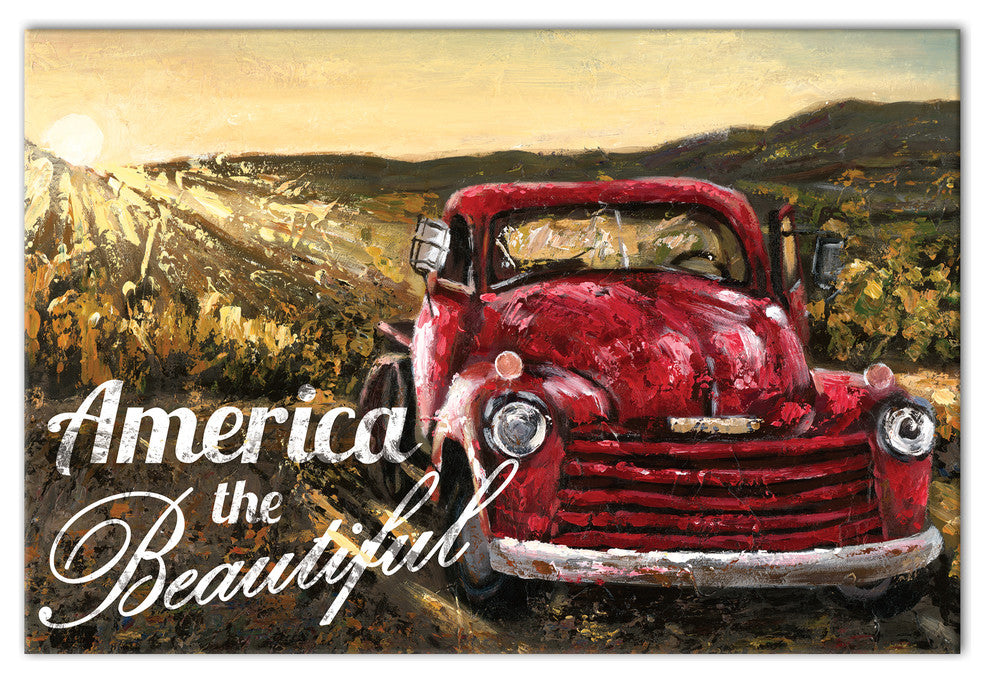 America the Beautiful 12x18 Canvas Wall Art