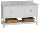 Beverly 60" Bath Vanity, White, Carrara Marble, Double Vanity