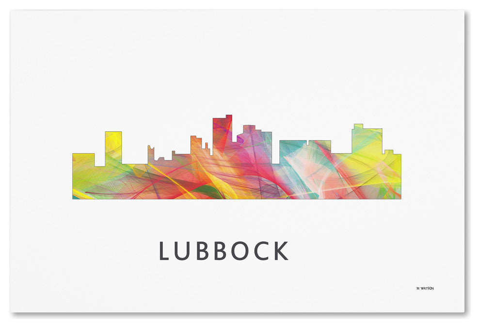 ''Lubbock Texas Skyline Wb-1'' Canvas Art, 32x22