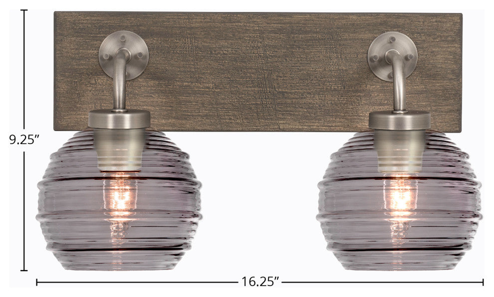 Oxbridge, Bath Bar, Graphite & Painted Distressed Metal, 6" Smoke Ribbed