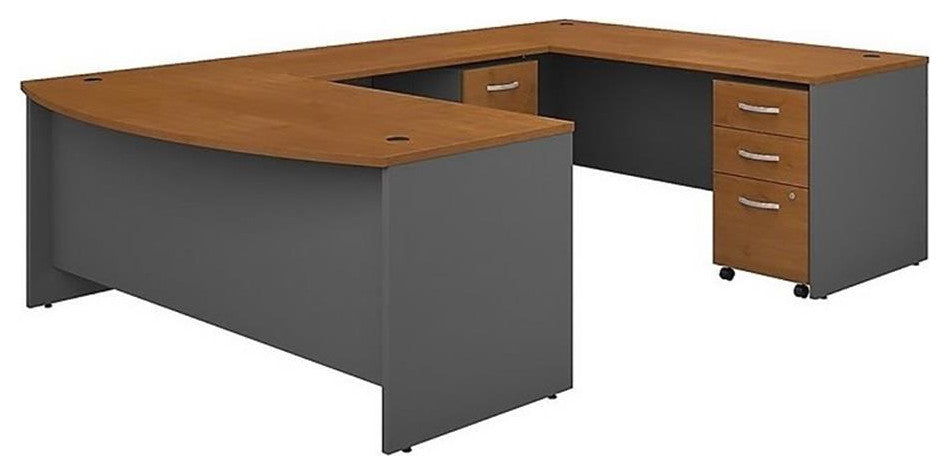Scranton & Co Furniture 72" U-Shaped Desk with Pedestal in Cherry