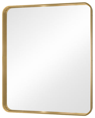 Metal Frame Decorative Rectangular Wall Mount Mirror, Gold, 20" x 28"