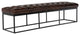 Tufted Leather and Iron Bench