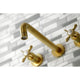 KS8027BEX Two-Handle Wall Mount Tub Faucet, Brushed Brass