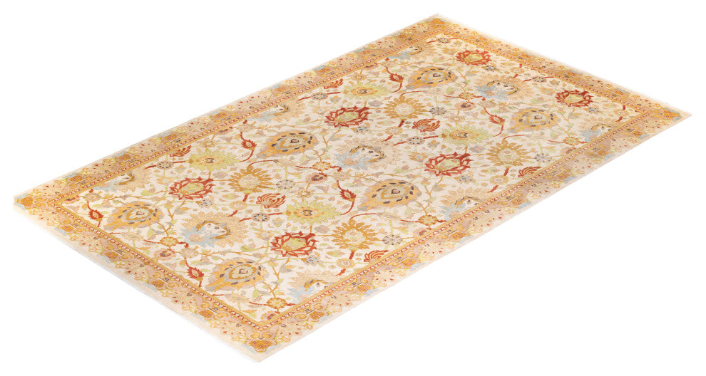 Eclectic, One-of-a-Kind Hand-Knotted Area Rug Ivory, 10' 2" x 17' 9"