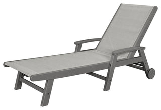 Coastal Chaise With Wheels, Slate Gray / Metallic Sling