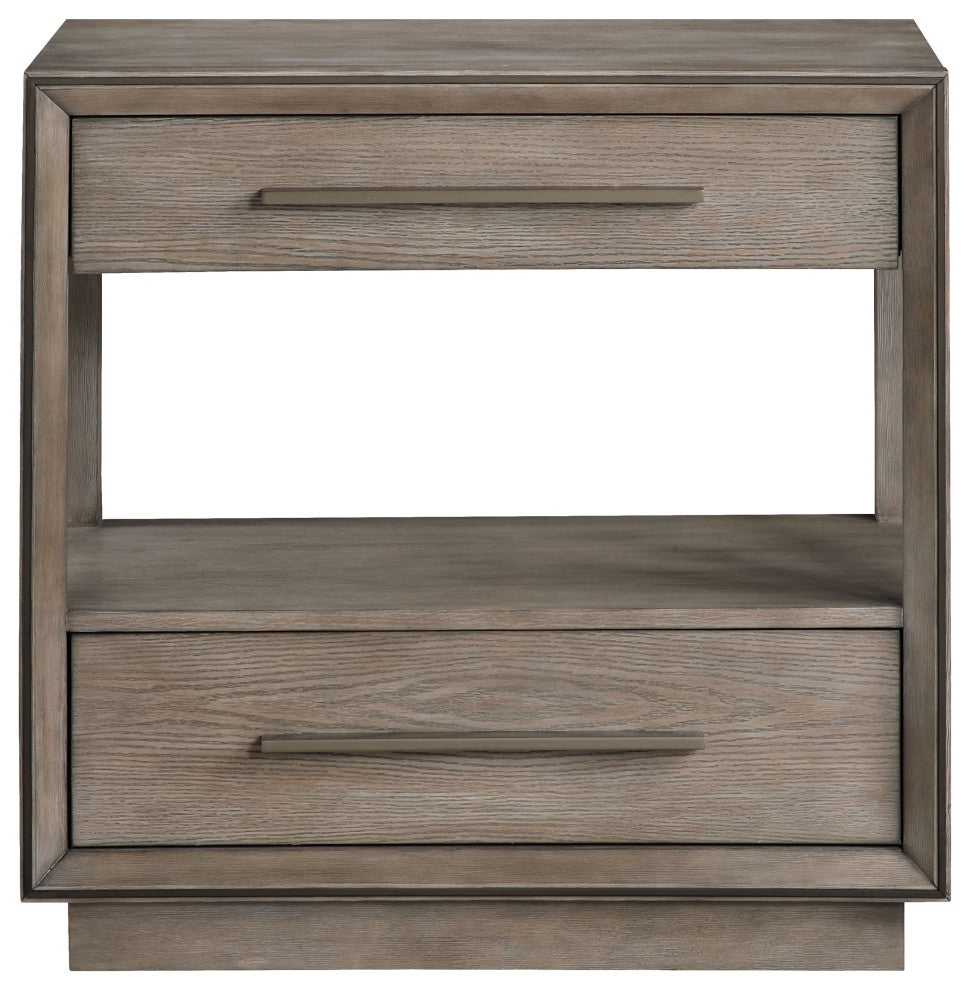 Durango 2-drawer Nightstand Bedside Table Taupe Oak