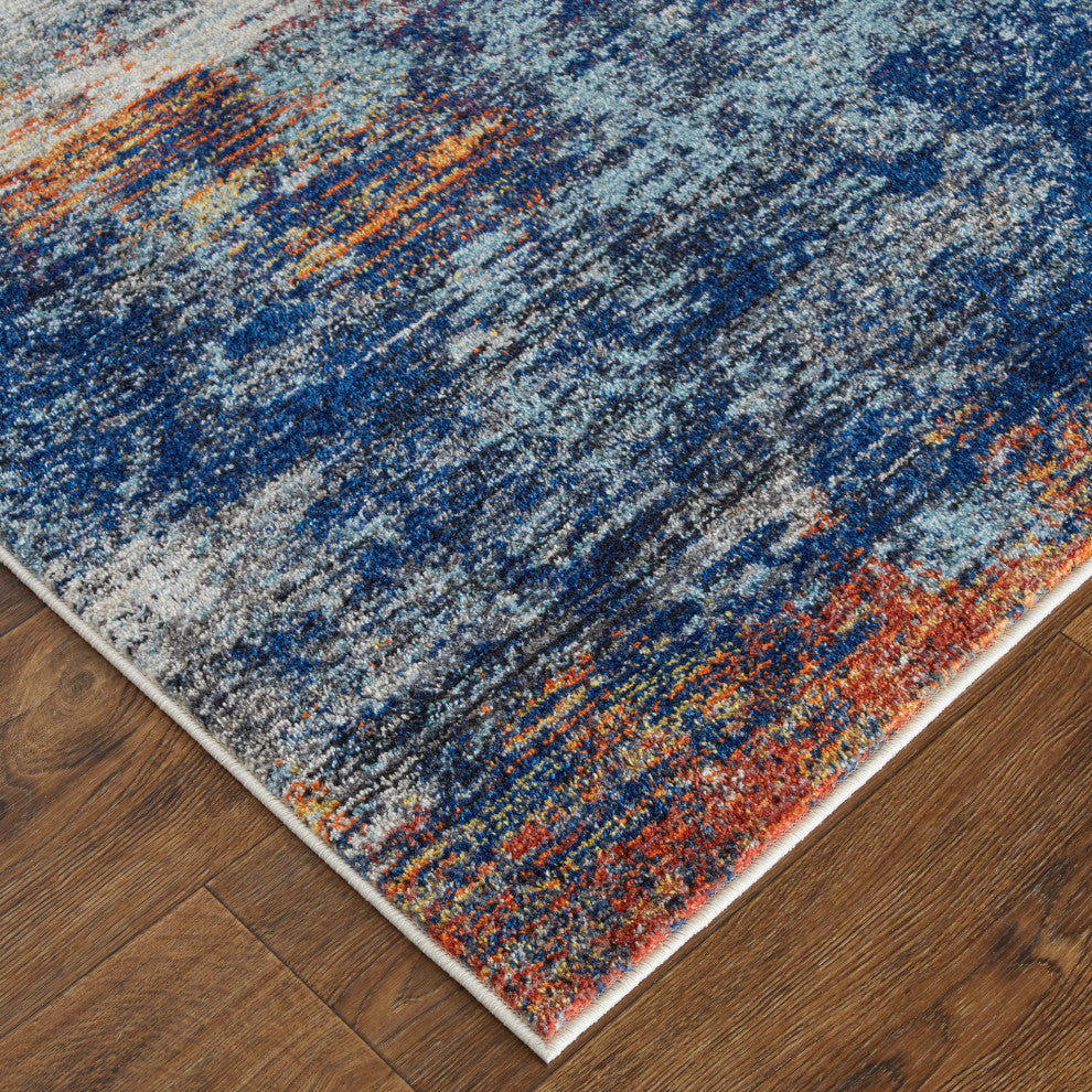 Weave & Wander Adelmo Abstract Contemporary Rug, Multi/Ivory, 10'x14'