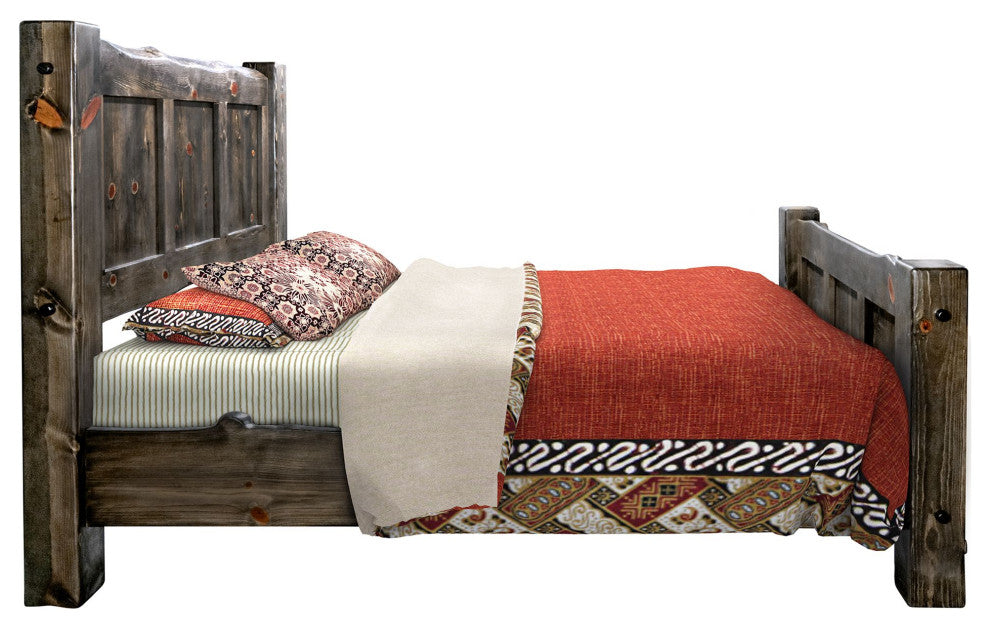 Big Sky Collection Live Edge Panel Bed, King, Jacobean Stain
