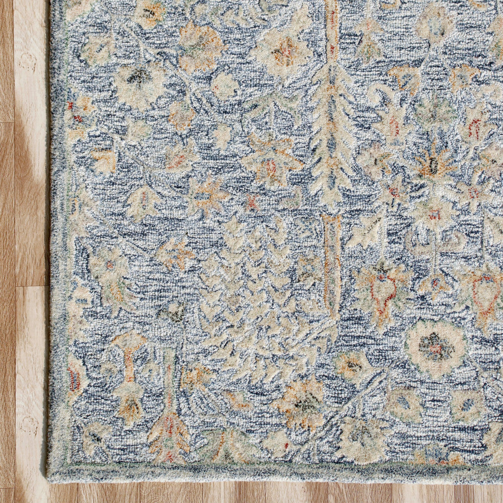 Ox Bay Vin Lex Abstract Hand-Tufted Area Rug, Slate Blue, 9' X 12'