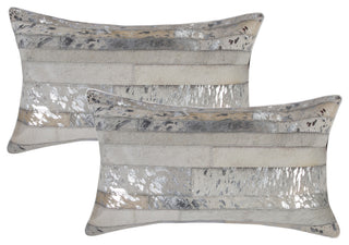 Natural Home Decor Torino Madrid Cowhide Pillow, 2-Piece